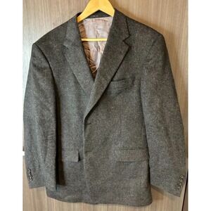 Hart Schaffner Marx Gold Trumpeter Blazer Jacket Mens Gray Lined Single Breasted